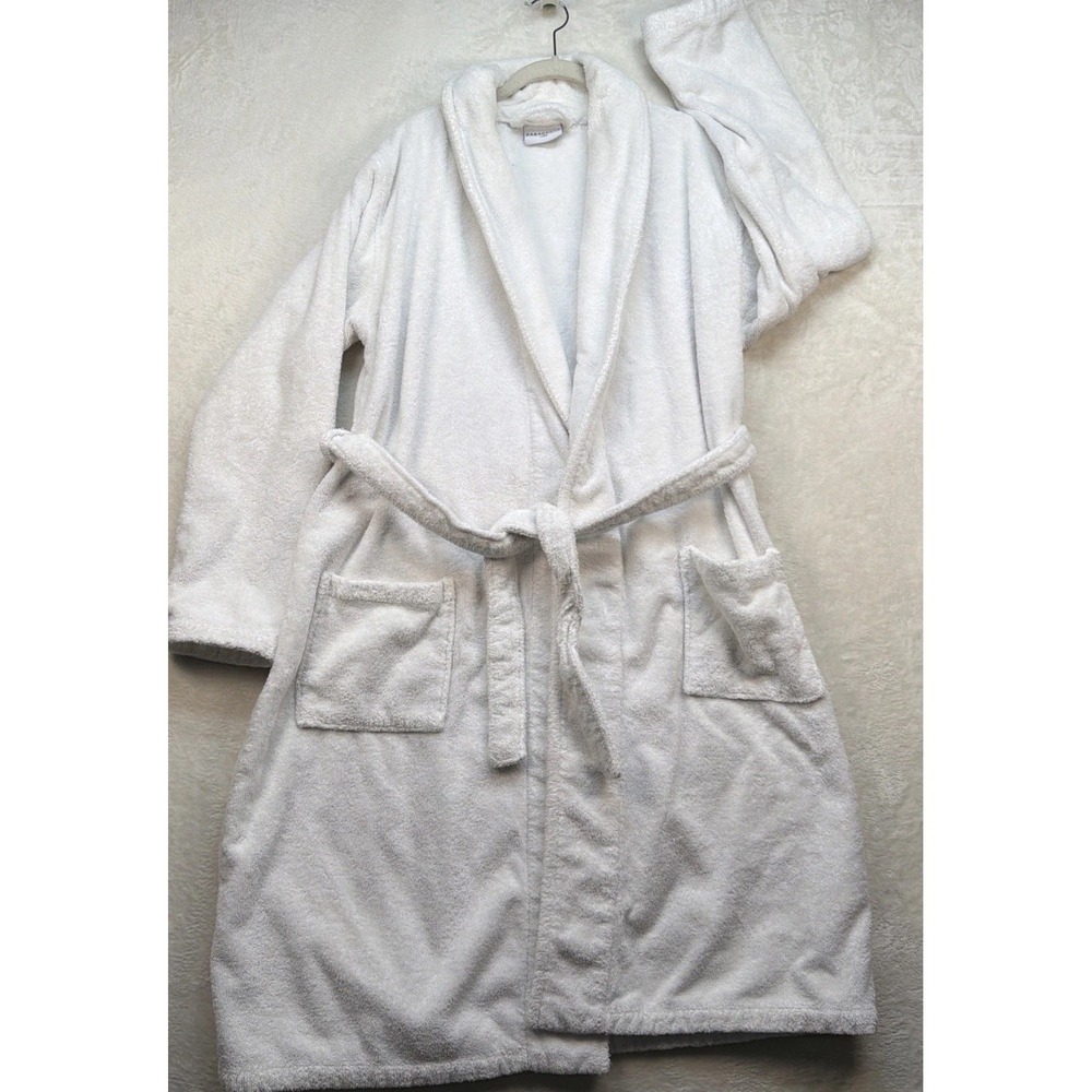 Parachute Terry‎ Cloth Bath Robe Mens Large White Spa Hotel Cotton Belted